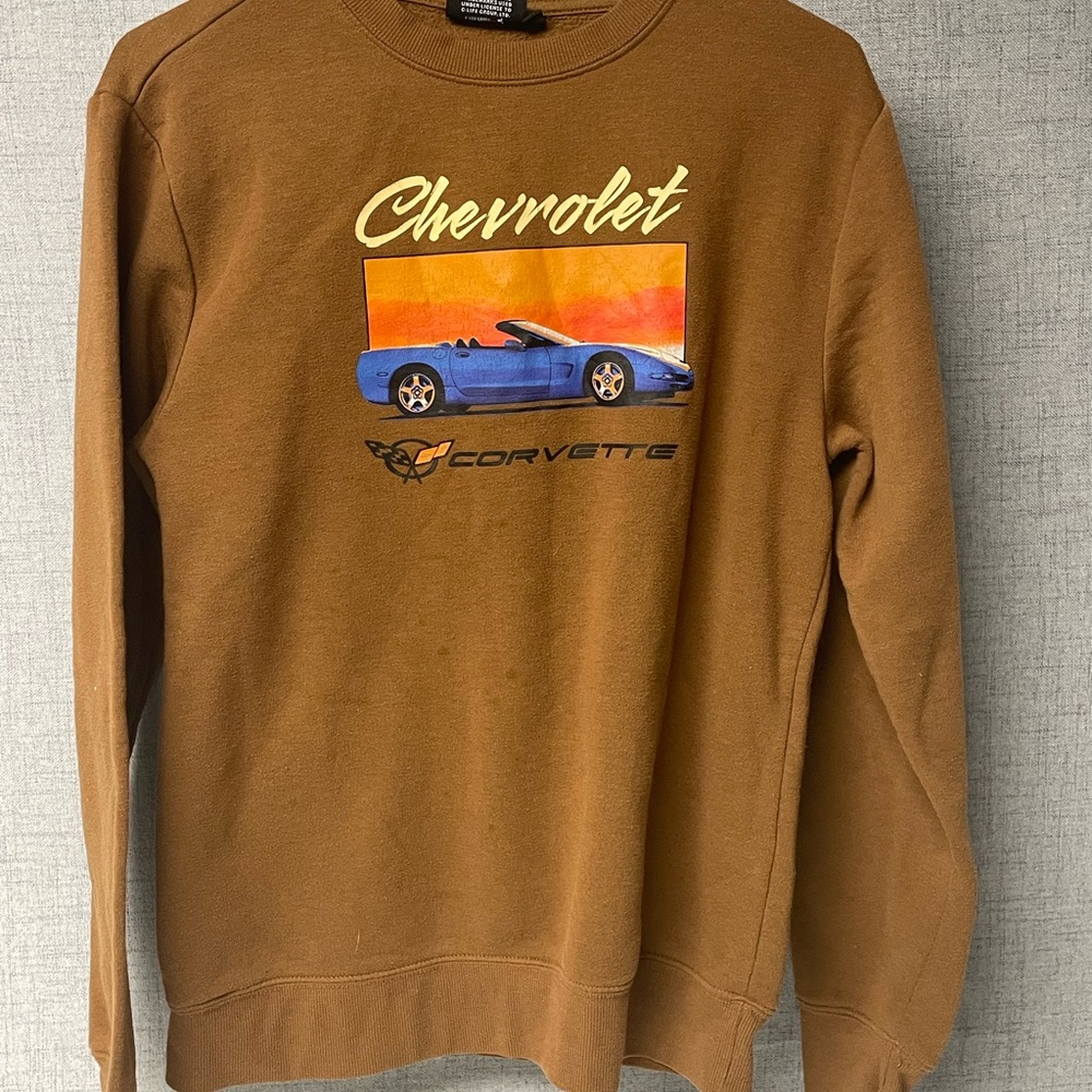 Chevrolet Corvette Brown Sweatshirt Unisex Small Chemestry GM